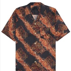 All Saints Black and Orange Button Down Casual Shirt Size XL